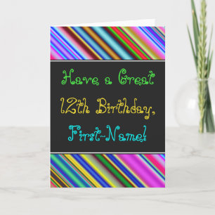 Carte Amusant, coloré, Whimsical 12th Birthday Card