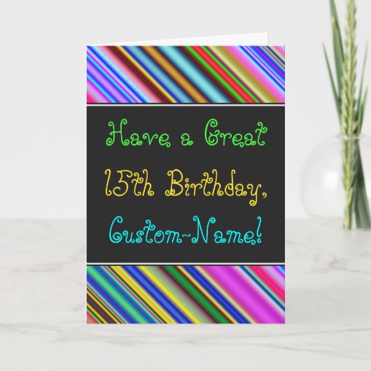 Carte Amusant, coloré, Whimsical 15th Birthday Card (Devant)