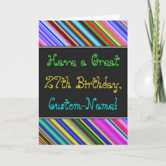 Carte Amusant, coloré, Whimsical 27th Birthday Card (Devant)