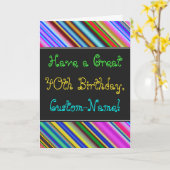 Carte Amusant, coloré, Whimsical 40th Birthday Card (Fleur jaune)