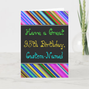 Carte Amusant, coloré, Whimsical 95th Birthday Card