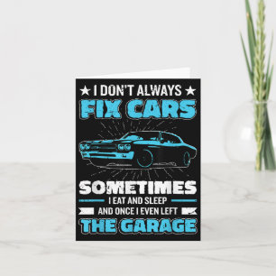 Carte Amusant Conception Mécanique De Voiture Pour Homme