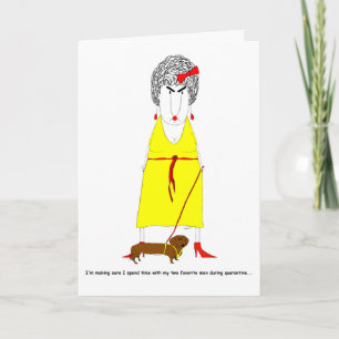 Carte Amusant COVID-19 Salutation de quarantaine