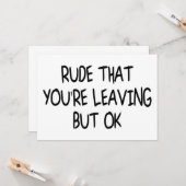 Carte Amusant Coworker Quitter Adieu Adieu (Devant/Arrière en situation)