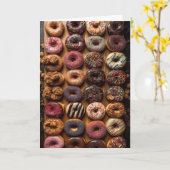 Carte Amusant Donut Yummy - Blanc à l'intérieur - (Fleur jaune)
