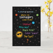 Carte Amusant/Doux Ados de l'espace Anniversaire (Fleur jaune)