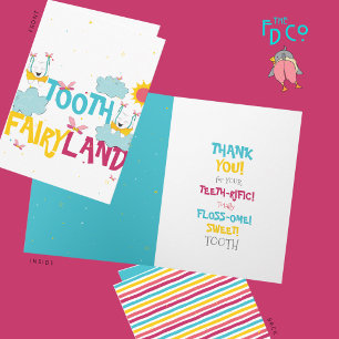 Carte Amusant Drôle Mignonne Dents Merci Fée Pun