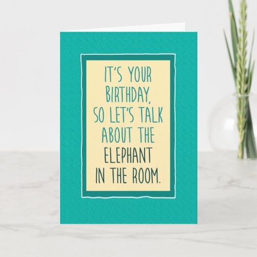 Carte Amusant éléphant dans la chambre Anniversaire (Devant)