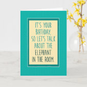 Carte Amusant éléphant dans la chambre Anniversaire (Fleur jaune)