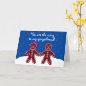 Carte Amusant Époux de pain d'épices sucré (Fleur jaune)