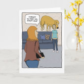 Carte Amusant Faim Chien Bitting Tête Anniversaire (Fleur jaune)