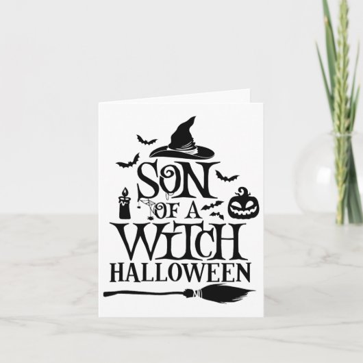 Carte Amusant Fils D'Halloween D'Une Sorcière Bébé (Devant)
