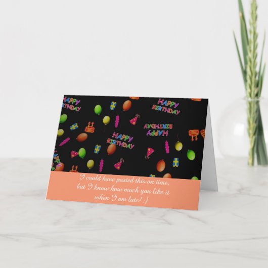 Carte Amusant Fin Heureux Souhait Anniversaire (Devant)