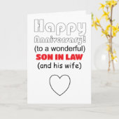 Carte Amusant gendre en droit et anniversaire de mariage (Fleur jaune)