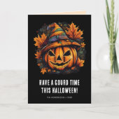 Carte Amusant Gourd Heure Citrouille Halloween (Devant)
