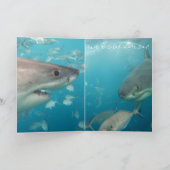 Carte Amusant grand requin blanc anniversaire (Intérieur)