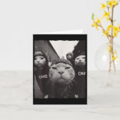 Carte Amusant Graphisme Chat Gangster Funny (Fleur jaune)