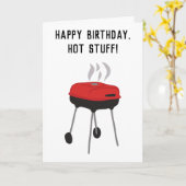 Carte Amusant grill au charbon de bois l'anniversaire du (Fleur jaune)