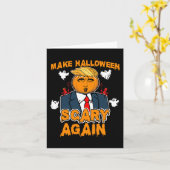 Carte AMUSANT Halloween Trump RENDRE HALLOWEEN PLUS CRAI (Fleur jaune)