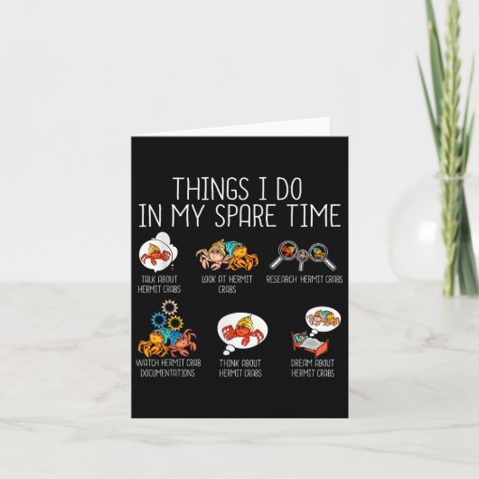 Carte Amusant Hermit Crab Cadeaux pour animaux de compag (Devant)