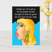 Carte Amusant heureux voeu d'anniversaire (Fleur jaune)