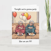 Carte Amusant Humour d'anniversaire pour soeurs jumelles (Devant)