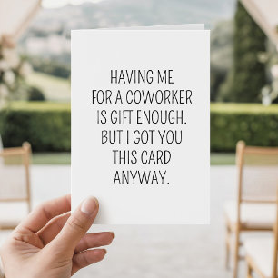 Carte Amusant Humour de collègue de travail d'anniversai