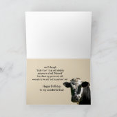 Carte Amusant Humour de vache papa Anniversaire rit (Intérieur)