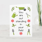 Carte Amusant jardin d'anniversaire inspirant jeu de cit (Devant)