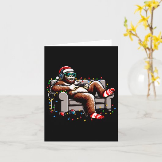 Carte Amusant Joueur Bigfoot Noël Sasquatch Noël Noël No (Fleur jaune)