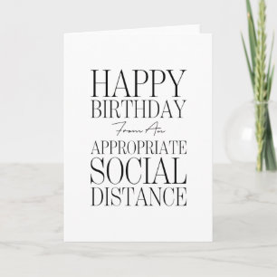 Carte Amusant Joyeux anniversaire Distance sociale Anniv
