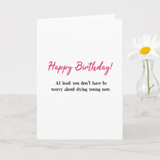 Carte Amusant Joyeux Anniversaire, Pas Mort Jeune Annive (Petite plante)
