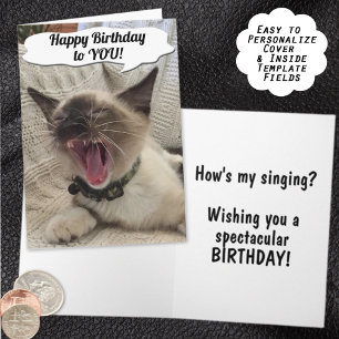 Carte Amusant Joyeux Anniversaire Siamese Kitten Photo