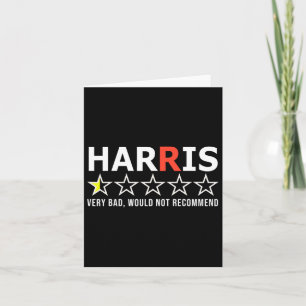 Carte Amusant Kamala Harris Très Mauvais Ne Recommandera