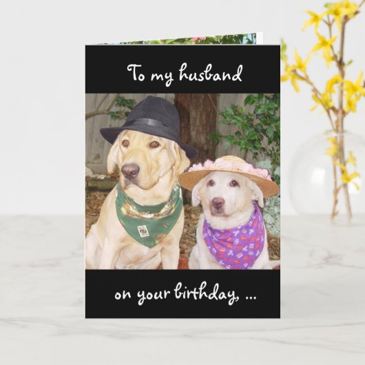 Carte Amusant Mari Anniversaire (Fleur jaune)