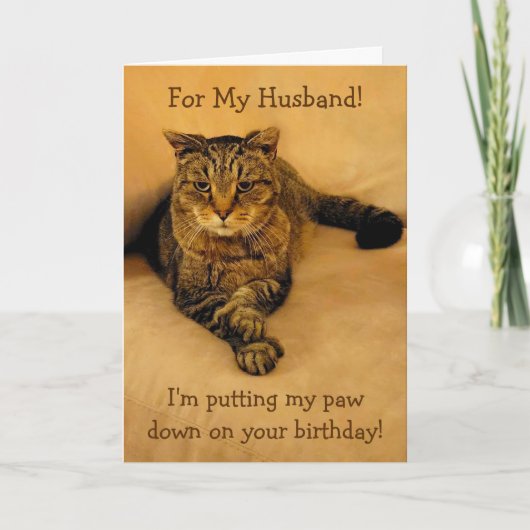 Carte Amusant Mari de chat Anniversaire (Devant)
