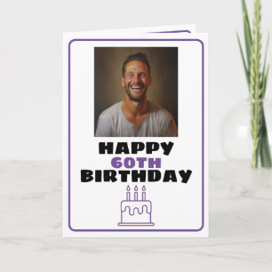 Carte Amusant marié photo violet et blanc Anniversaire