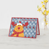 Carte Amusant & mignon chien Reindeer Oreilles Noël (Fleur jaune)