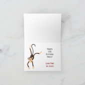 Carte Amusant mignon singe enfant fille garçon 10e anniv (Intérieur)
