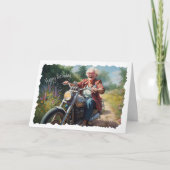 Carte Amusant Motorcycle Moker Granny Joke Anniversaire (Devant)