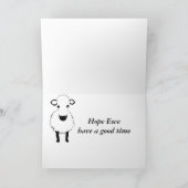 Carte Amusant mouton Anniversaire, baa jeudi, ajouter le (Intérieur)