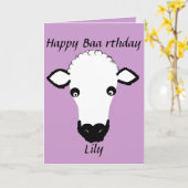 Carte Amusant mouton Anniversaire, baa jeudi, ajouter le (Fleur jaune)