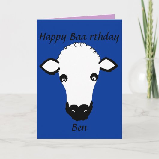 Carte Amusant mouton Anniversaire, baa jeudi, ajouter le (Devant)