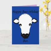 Carte Amusant mouton Anniversaire, baa jeudi, ajouter le (Fleur jaune)