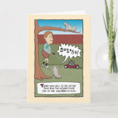 Carte Amusant Mowing the Squirrel's Nuts Anniversaire (Devant)