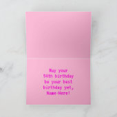 Carte Amusant, Nerd, Geek, Rose, Style 8-Bit 54ème Anniv (Intérieur)