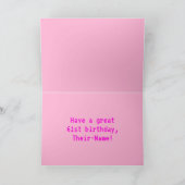 Carte Amusant, Nerdy, Geeky, Rose, 8 bits Style 61e anni (Intérieur)