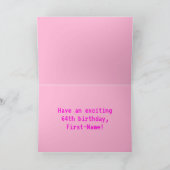 Carte Amusant, Nerdy, Geeky, Rose, 8 bits Style 64e anni (Intérieur)