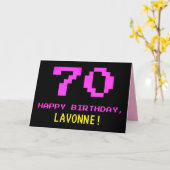 Carte Amusant, Nerdy, Geeky, Rose, 8 bits Style 70e anni (Fleur jaune)