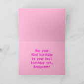 Carte Amusant, Nerdy, Geeky, Rose, 8 bits Style 82e anni (Intérieur)